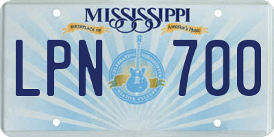 MS license plate LPN700