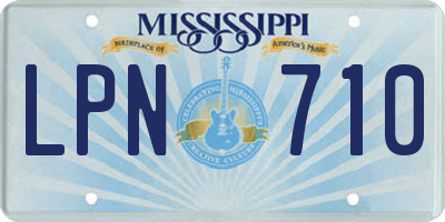 MS license plate LPN710