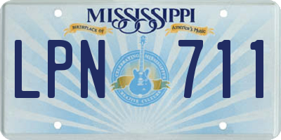 MS license plate LPN711