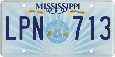 MS license plate LPN713