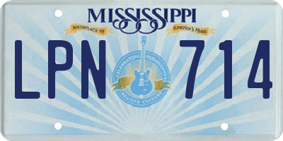 MS license plate LPN714