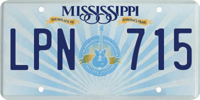 MS license plate LPN715