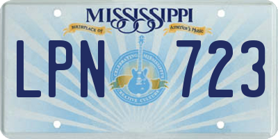 MS license plate LPN723