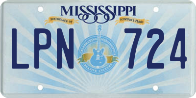 MS license plate LPN724