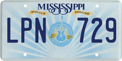 MS license plate LPN729