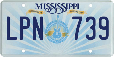 MS license plate LPN739