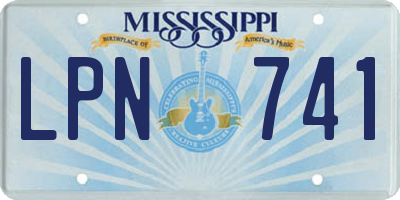 MS license plate LPN741