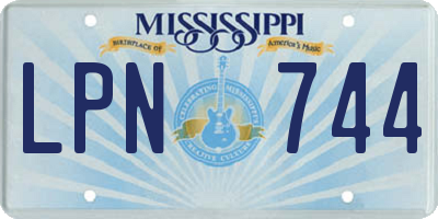 MS license plate LPN744