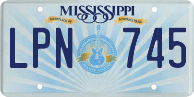 MS license plate LPN745