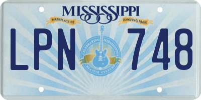 MS license plate LPN748