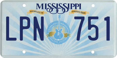 MS license plate LPN751