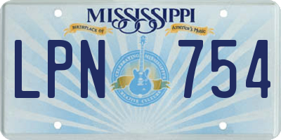 MS license plate LPN754