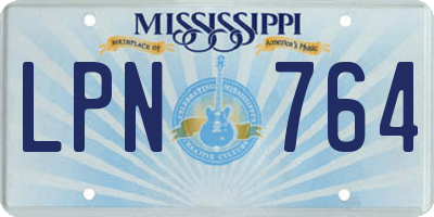 MS license plate LPN764