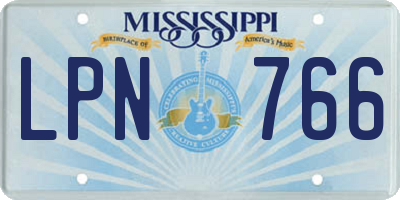 MS license plate LPN766