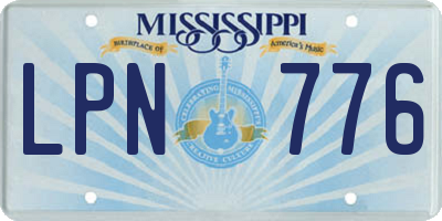 MS license plate LPN776