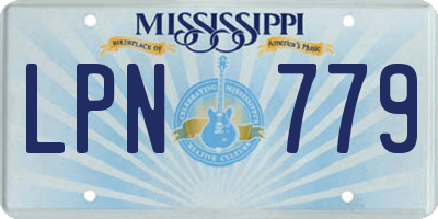 MS license plate LPN779