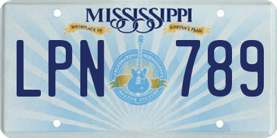 MS license plate LPN789