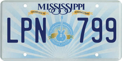 MS license plate LPN799