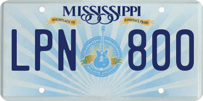 MS license plate LPN800