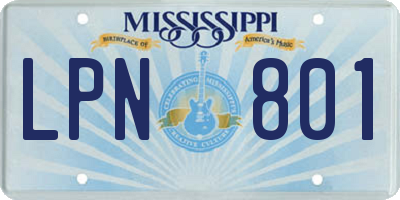 MS license plate LPN801
