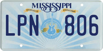 MS license plate LPN806