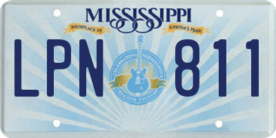 MS license plate LPN811
