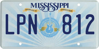 MS license plate LPN812