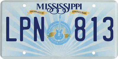 MS license plate LPN813