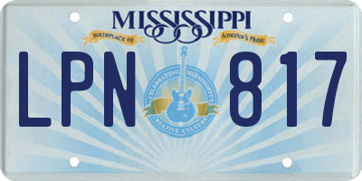 MS license plate LPN817