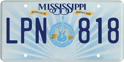 MS license plate LPN818