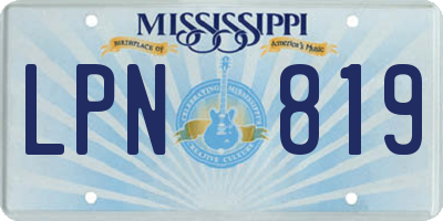 MS license plate LPN819