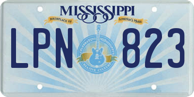 MS license plate LPN823