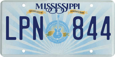 MS license plate LPN844