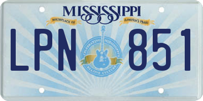 MS license plate LPN851