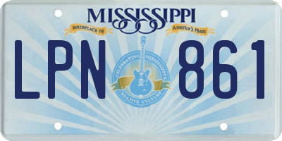 MS license plate LPN861