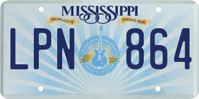 MS license plate LPN864