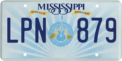 MS license plate LPN879