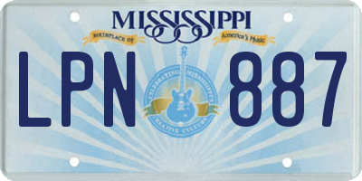 MS license plate LPN887