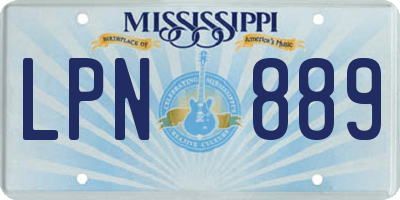 MS license plate LPN889