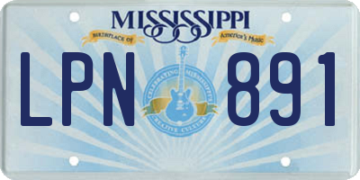 MS license plate LPN891
