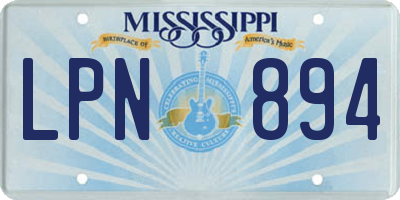 MS license plate LPN894