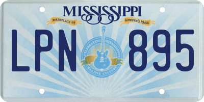 MS license plate LPN895