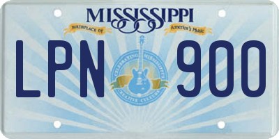 MS license plate LPN900
