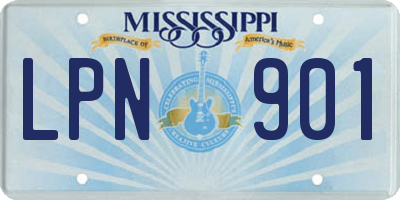 MS license plate LPN901