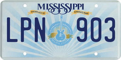 MS license plate LPN903