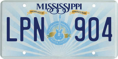 MS license plate LPN904