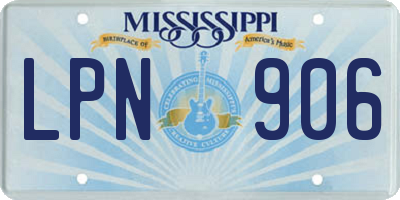 MS license plate LPN906