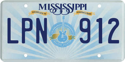 MS license plate LPN912