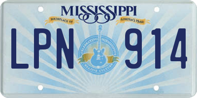 MS license plate LPN914