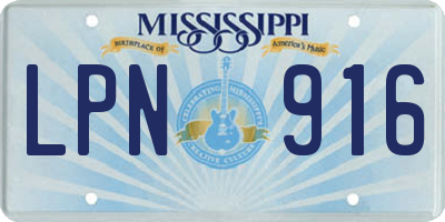 MS license plate LPN916
